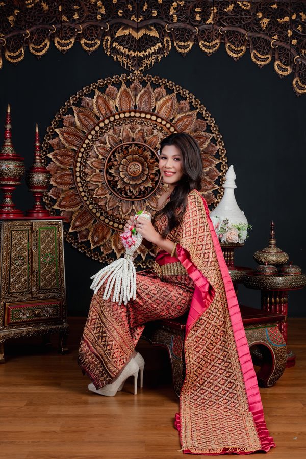 Ploy in traditional Thai silk